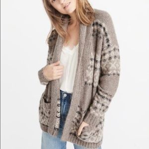 ABERCROMBIE AIRSPUN PATTERNED SHAWL COLLAR Cardi